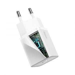 Chargeur Rapide Baseus USB-C 20W + Cable Lightning Blanc